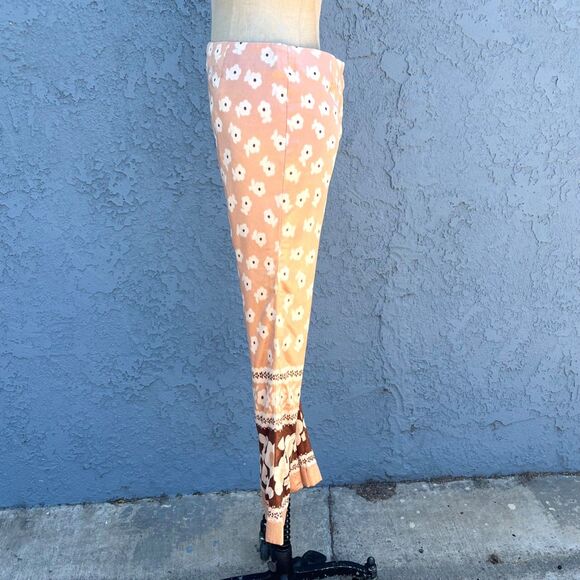Vintage 70s Pants groovy floral flower hippie pop art flare capris Size small - Picture 15 of 15
